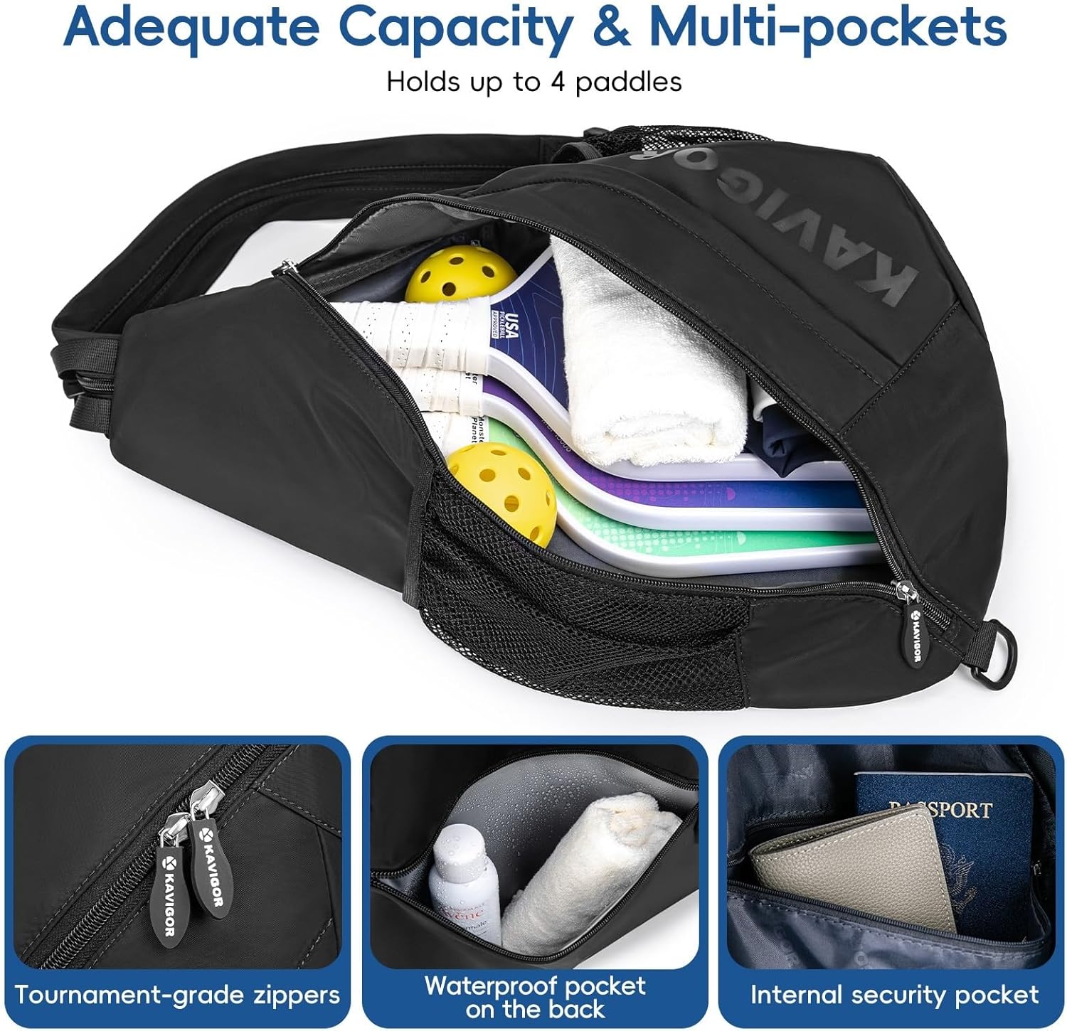 KAVIGOR Bolsa de pickleball 2025, mochila ultraligera convertible c...