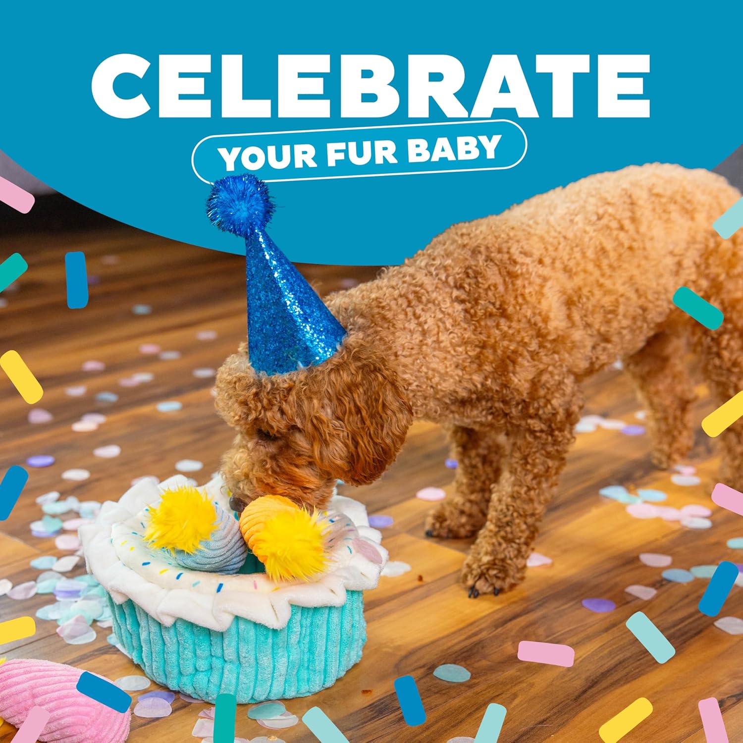 Outward Hound Hide A Birthday Cake, rompecabezas de peluche con tem...