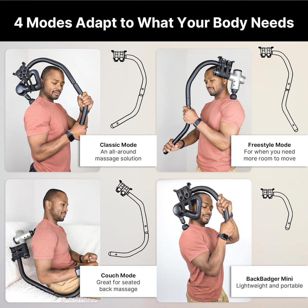 BackBadger - Soporte flexible para pistola de masaje para zonas de...