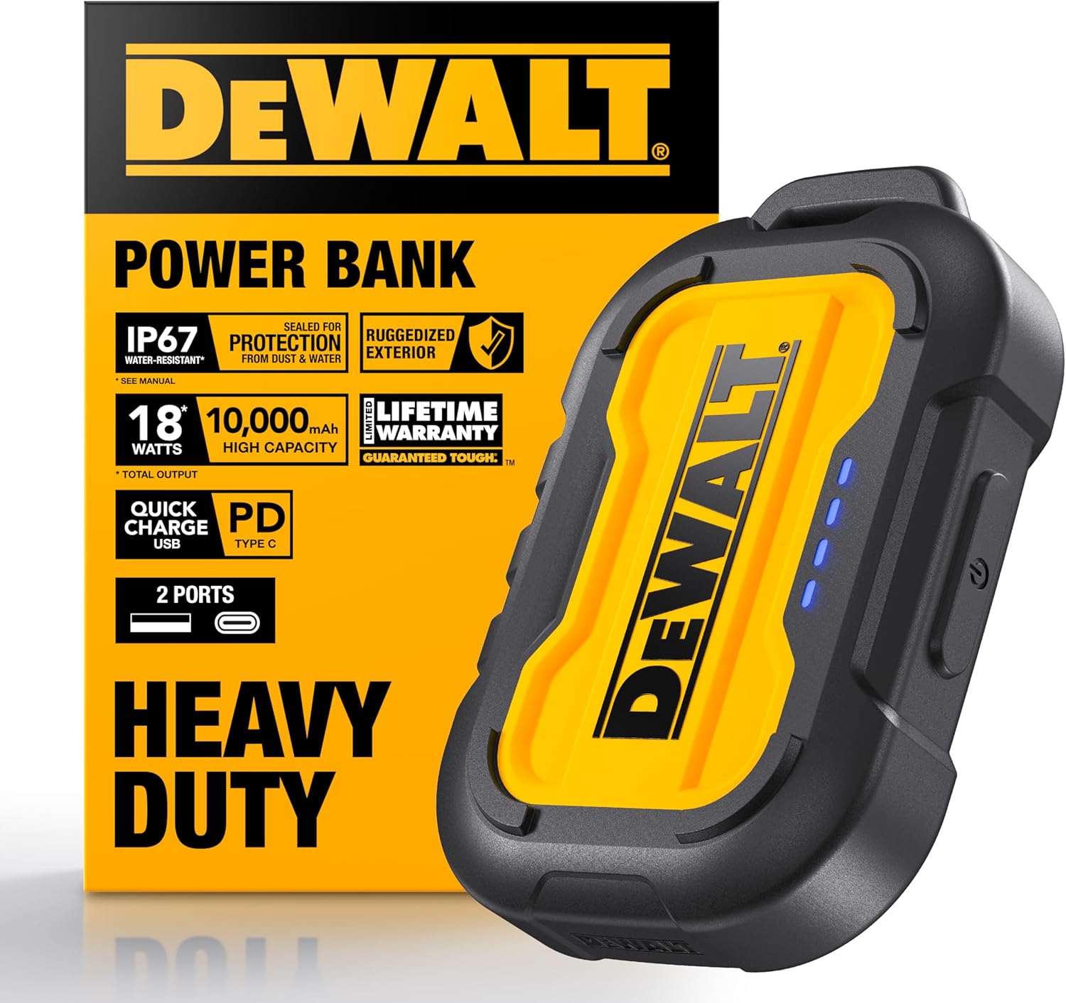 DEWALT Cargador portátil resistente, banco de energía, paquete de b...