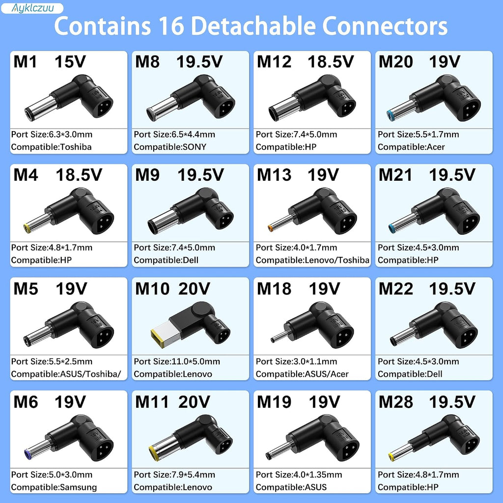 AYKLCZUU Adaptador de cargador universal de 90 W para HP Dell Acer...