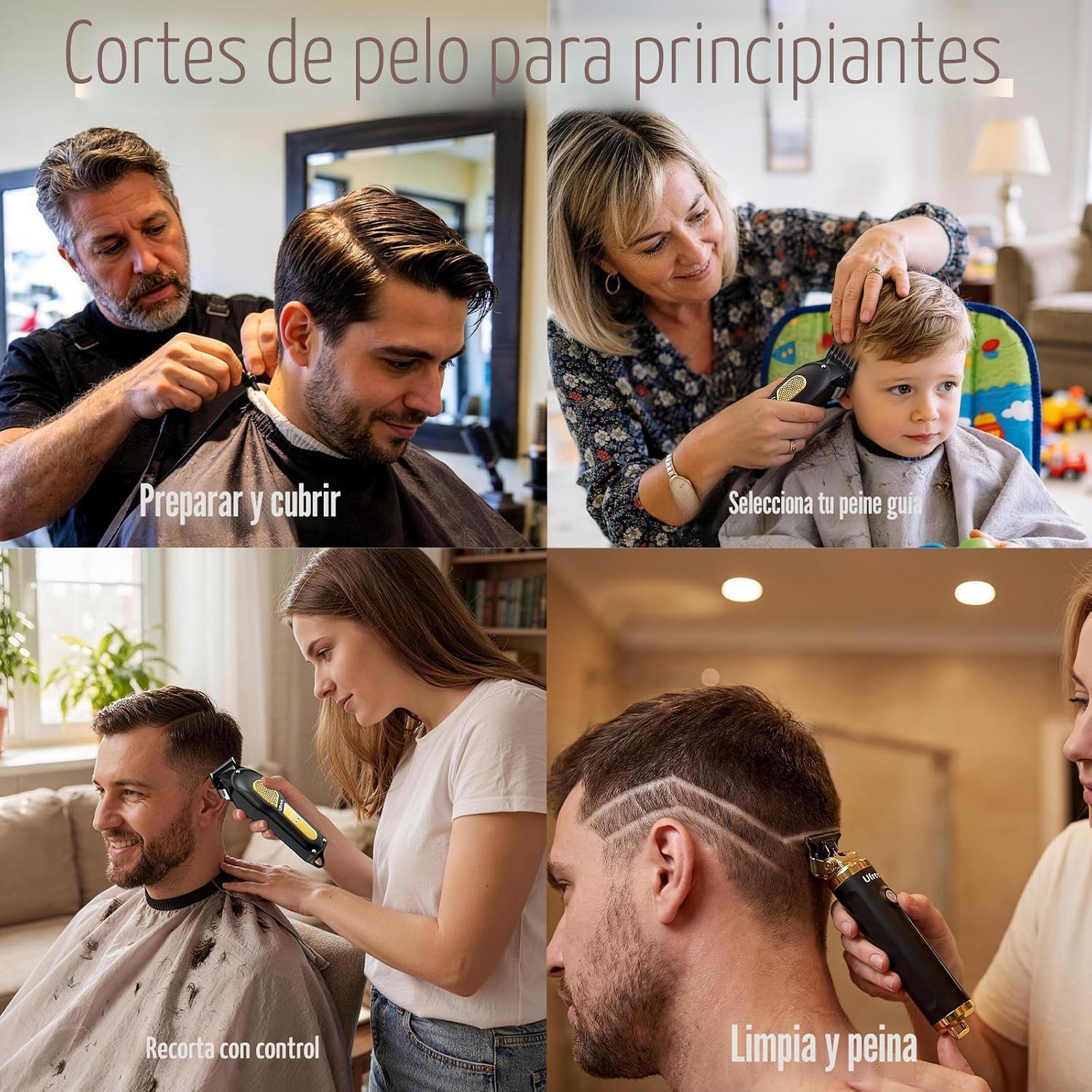 Ufree Juego de cortapelos para hombres, cortapelos y recortadores,...