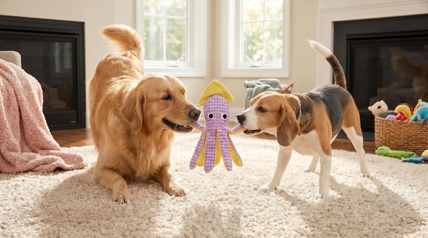 Paw-FECT - Juguete de peluche suave para perro, con chirriador inte...