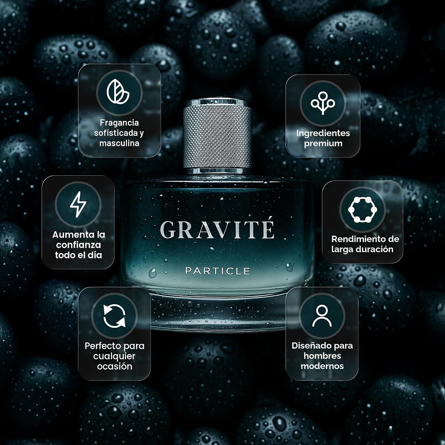 Particle Gravité Colonia Spray para hombres, aroma fresco de larga...