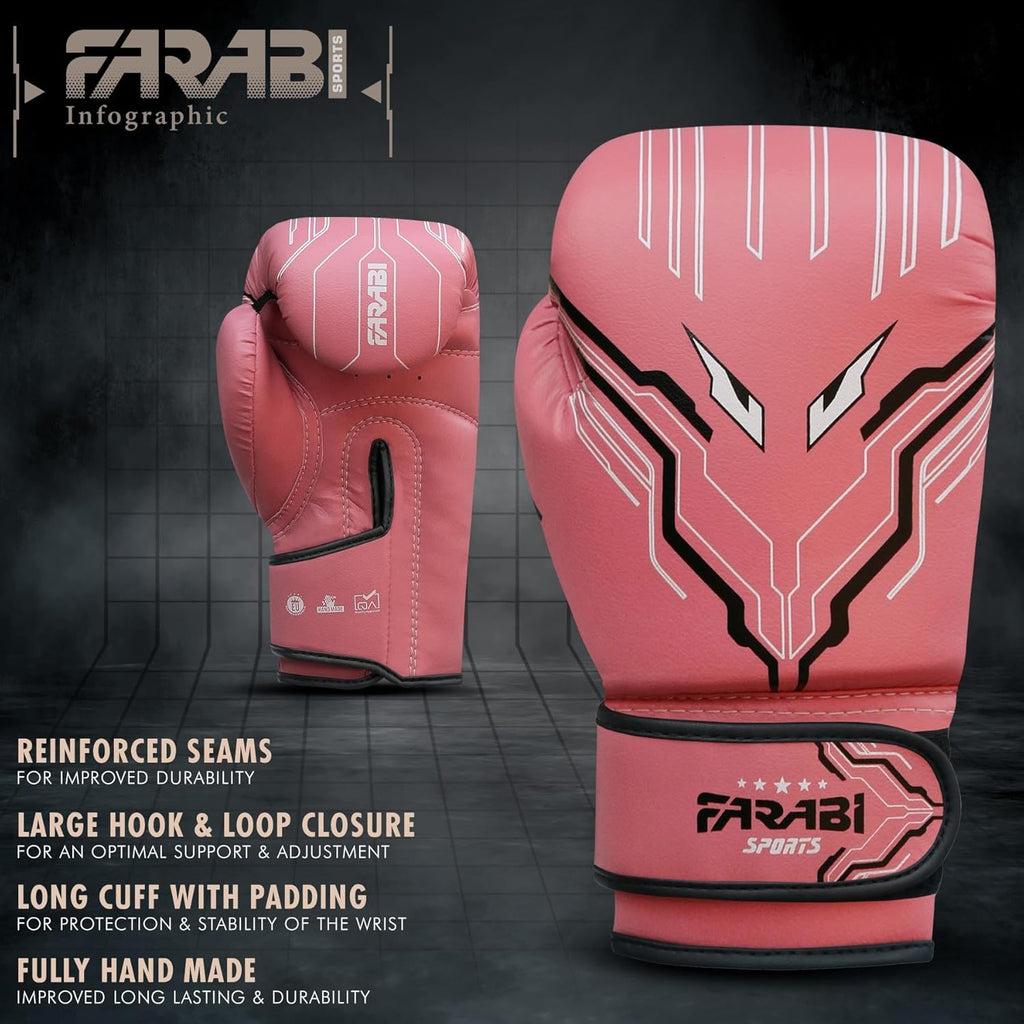 Farabi Sports Guantes de boxeo para niños y niñas, guantes de kickb...
