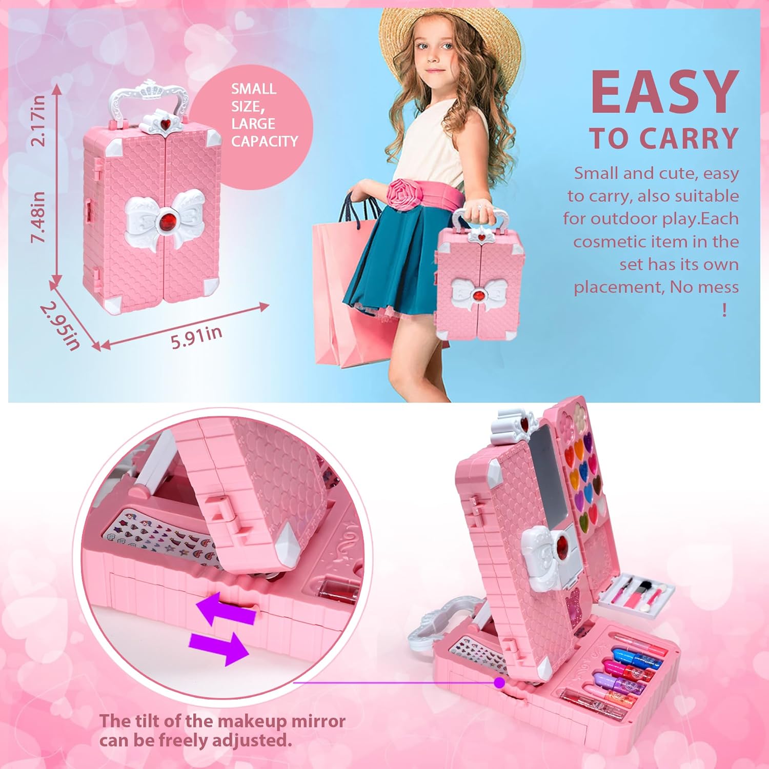Kit de Maquillaje para Niñas, Juguetes para Niñas - Maquillaje Lava...