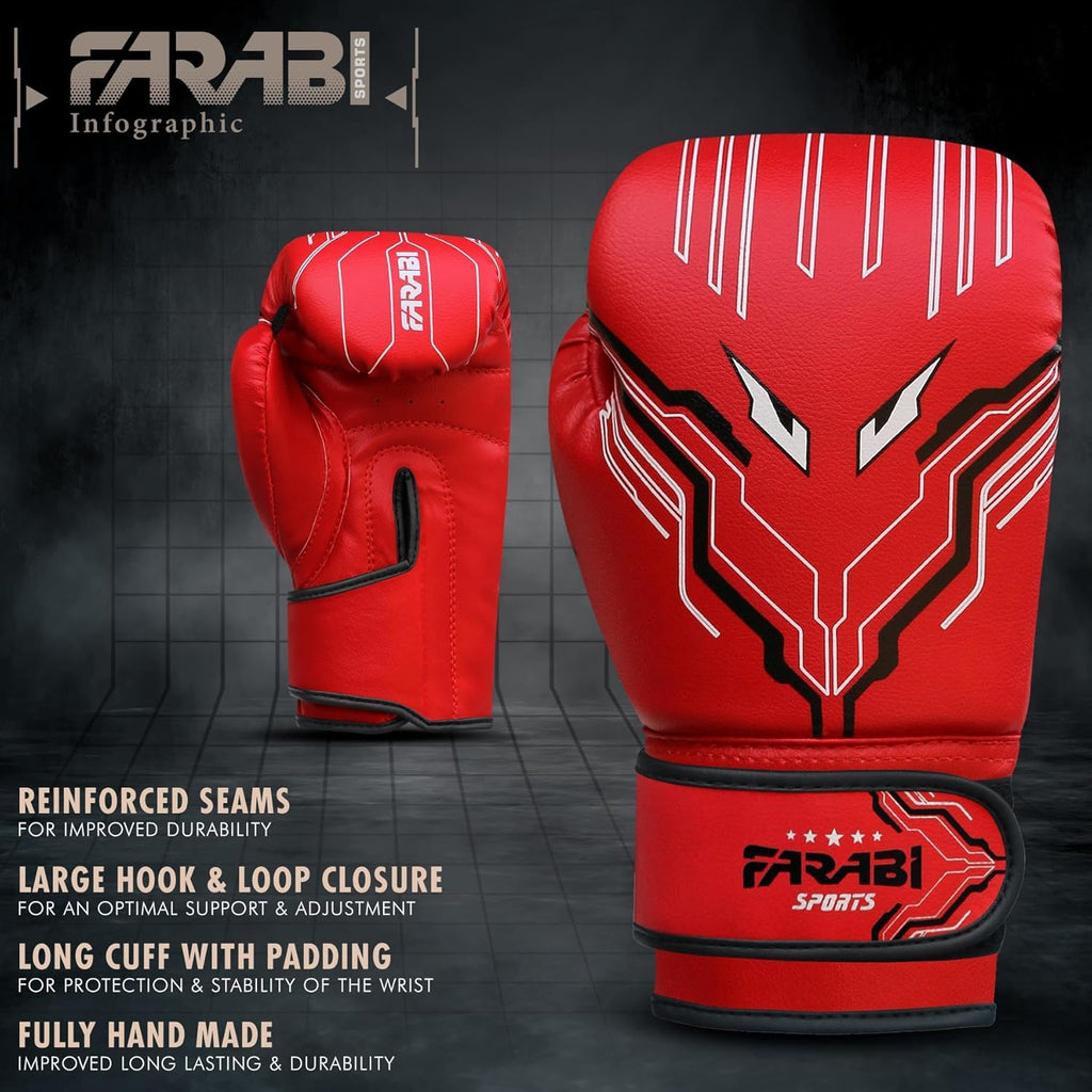 Farabi Sports Guantes de boxeo para niños y niñas, guantes de kickb...