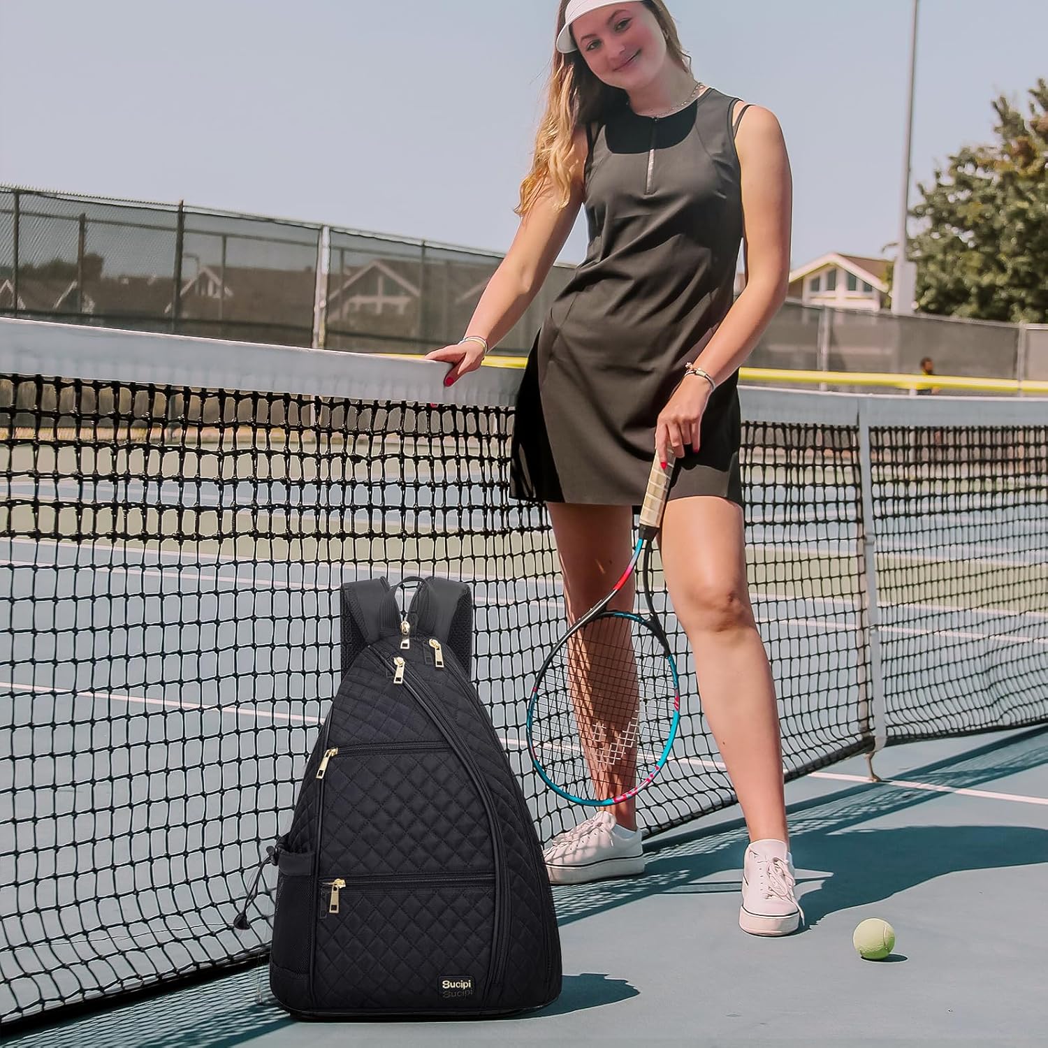 Mochila de pickleball para mujeres Sucipi - Bolsa cruzada con acolc...