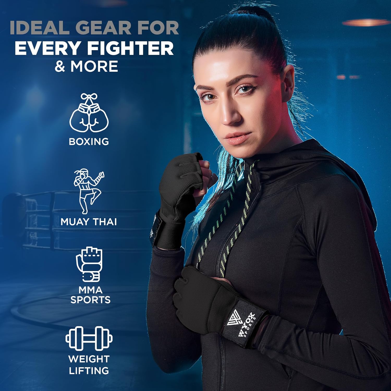 WYOX Vendas de Gel para Boxeo Guantes Interiores para Hombres y Muj...