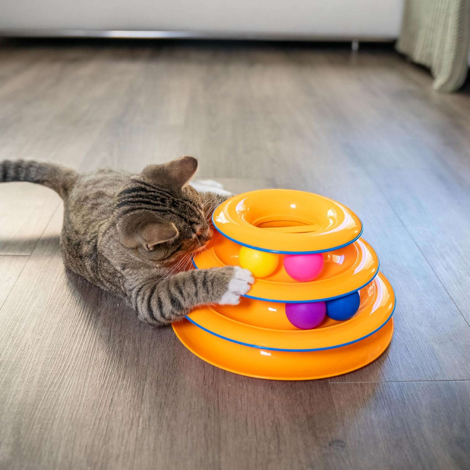 Petstages - Juguete interactivo para gatos de 3 niveles Tower of Tr...