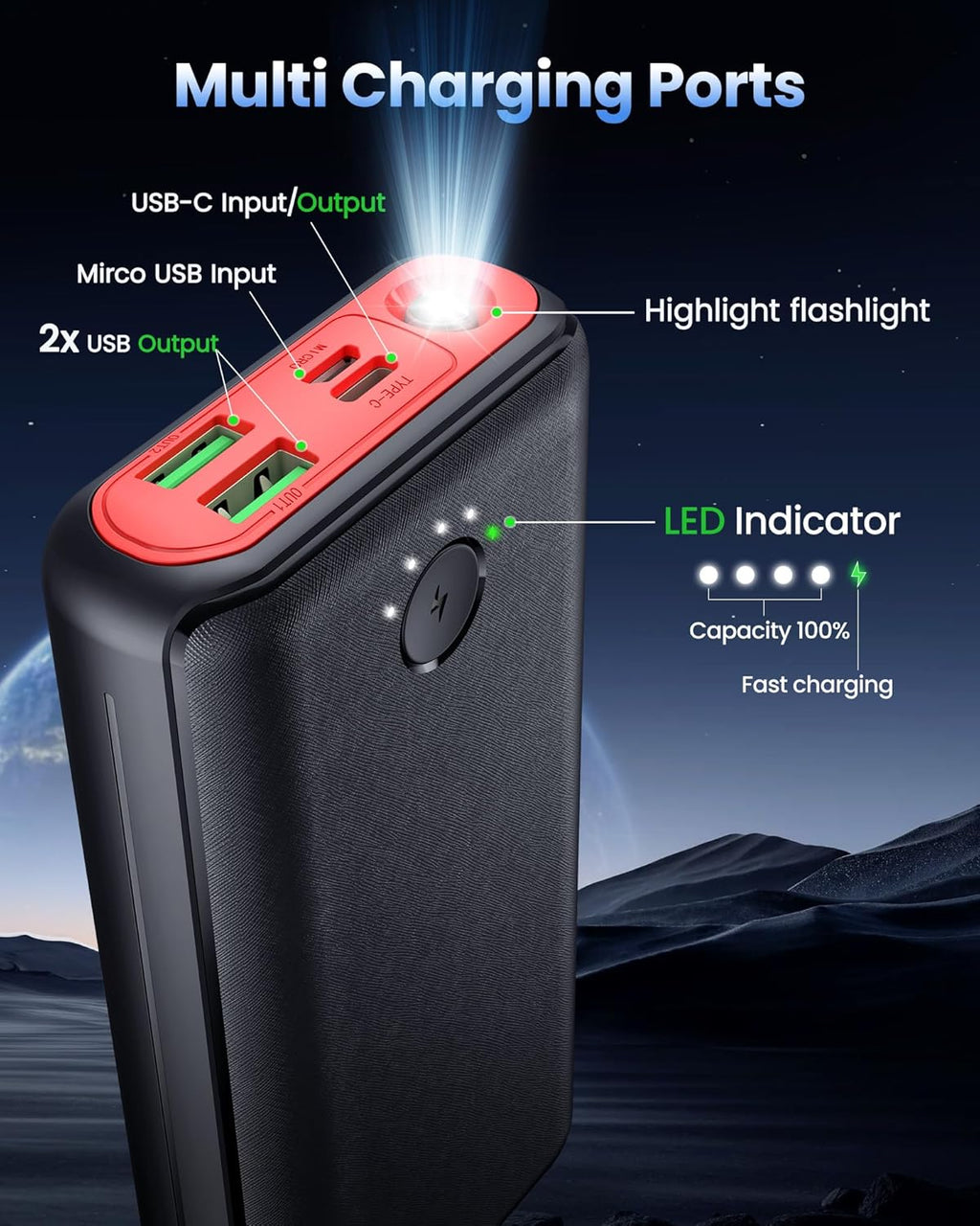 Cargador Portátil Banco de Energía 40000mAh, Carga Rápida USB C 22....