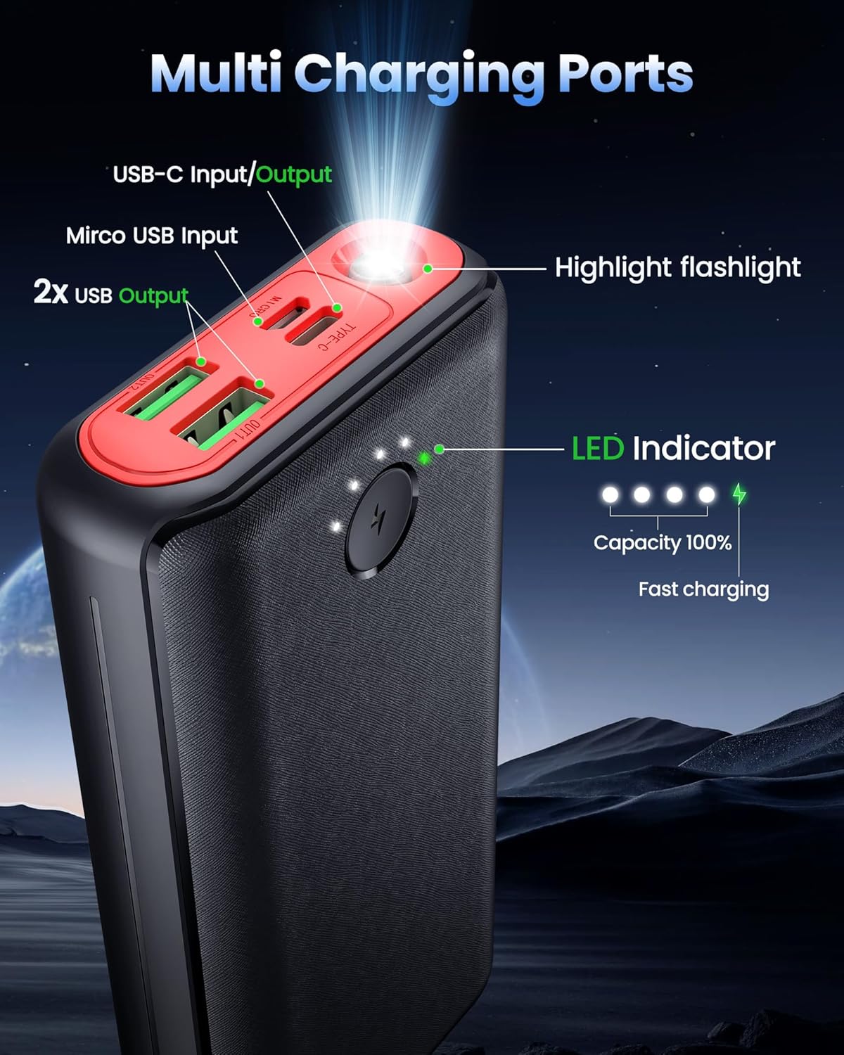 Cargador Portátil Banco de Energía 40000mAh, Carga Rápida USB C 22....