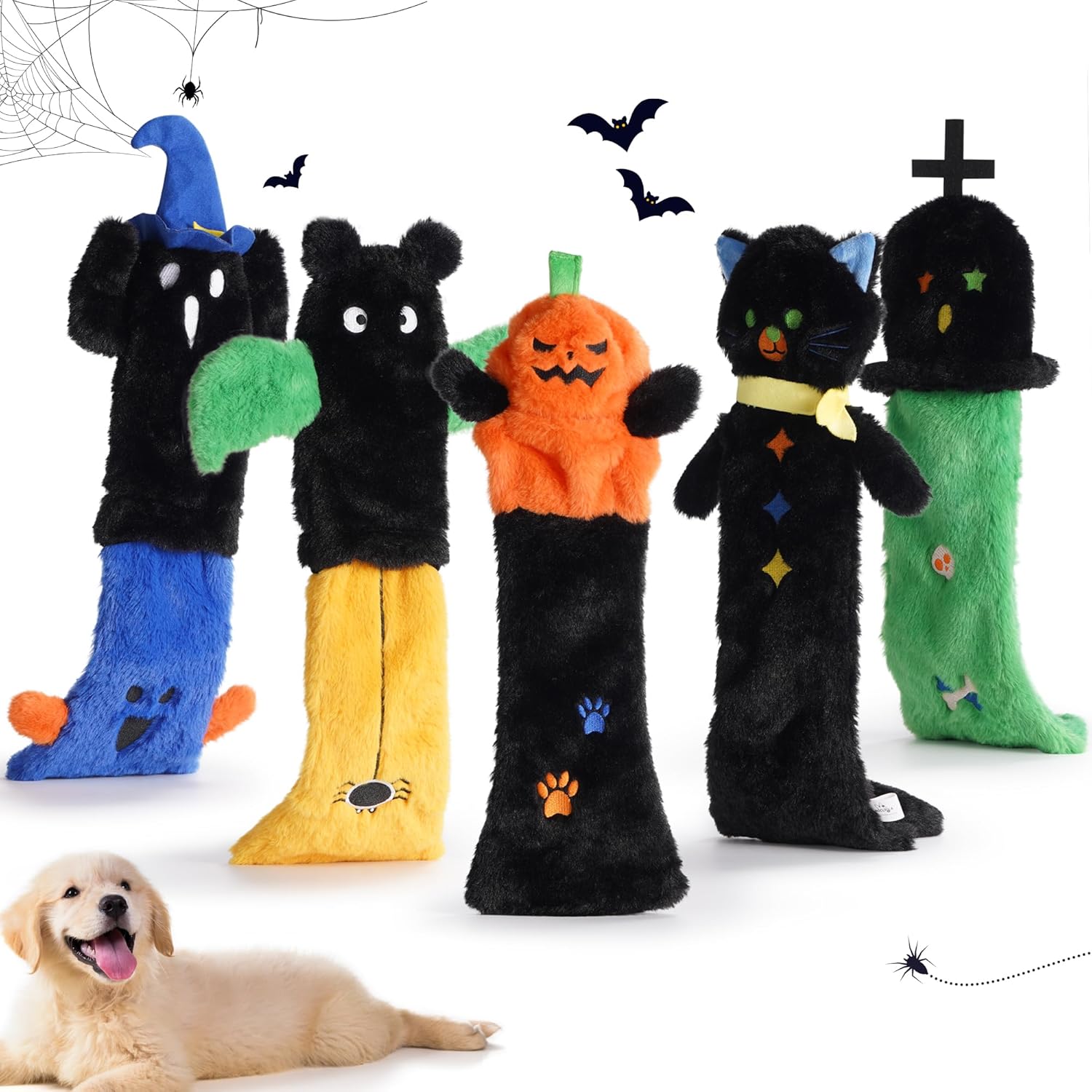 Nocciola 5 piezas de juguetes chirriantes para perros de Halloween,...