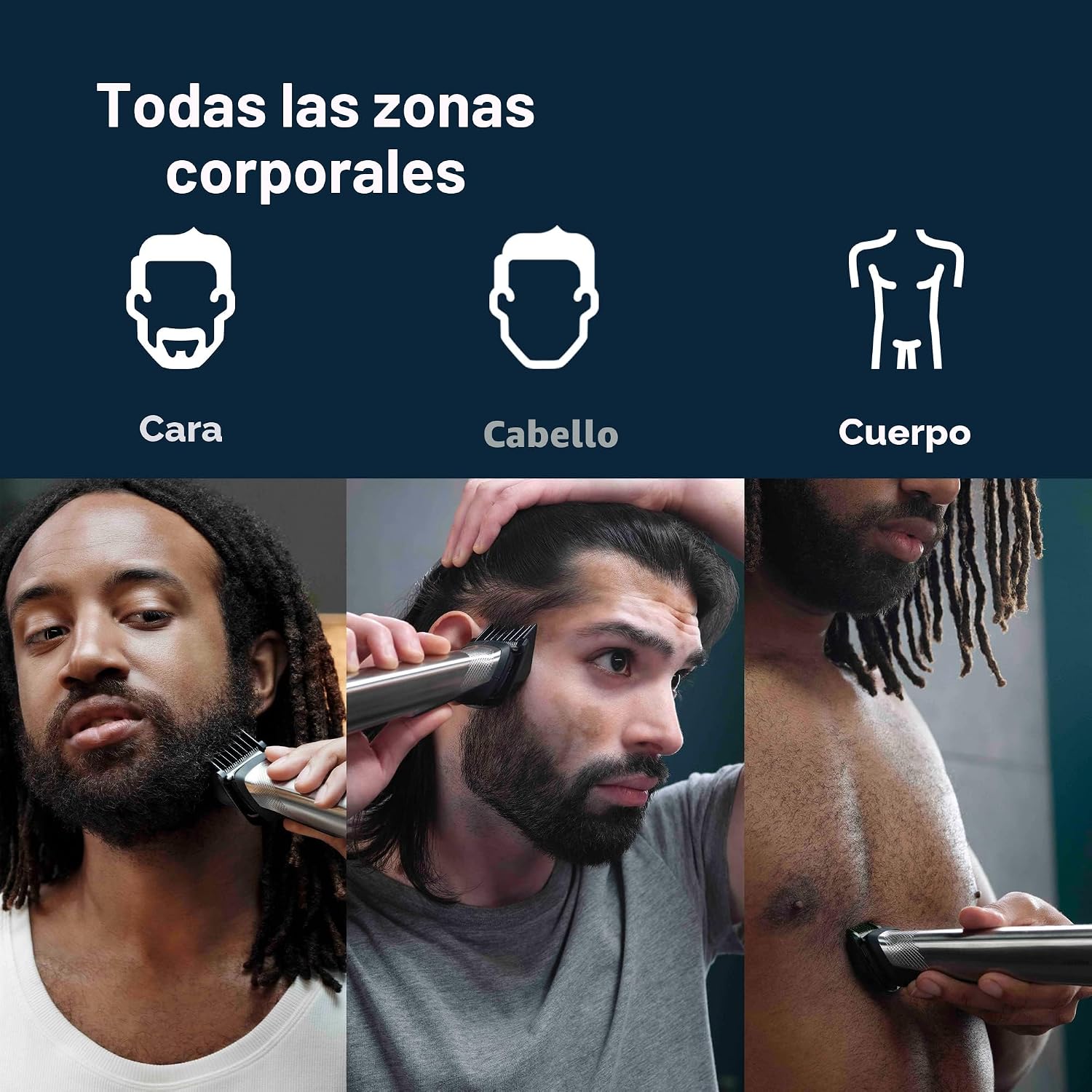 Norelco Philips Multigroom serie 7000, recortadora todo en uno, rec...