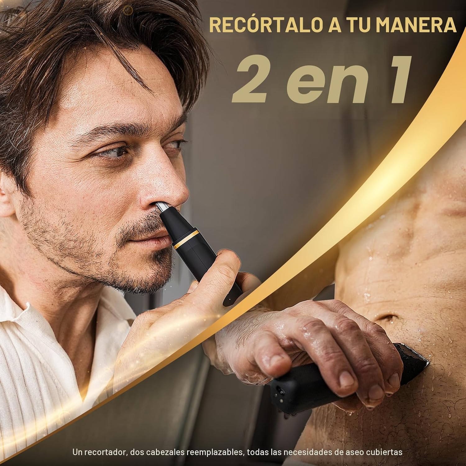 Maquinilla de afeitar eléctrica para hombres, impermeable IPX7, par...