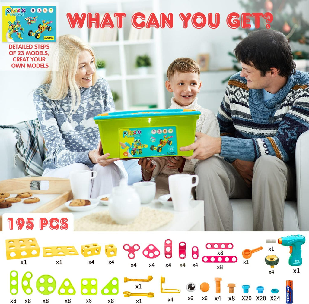 NXONE 195 piezas de juguetes educativos STEM para niños y niñas de...