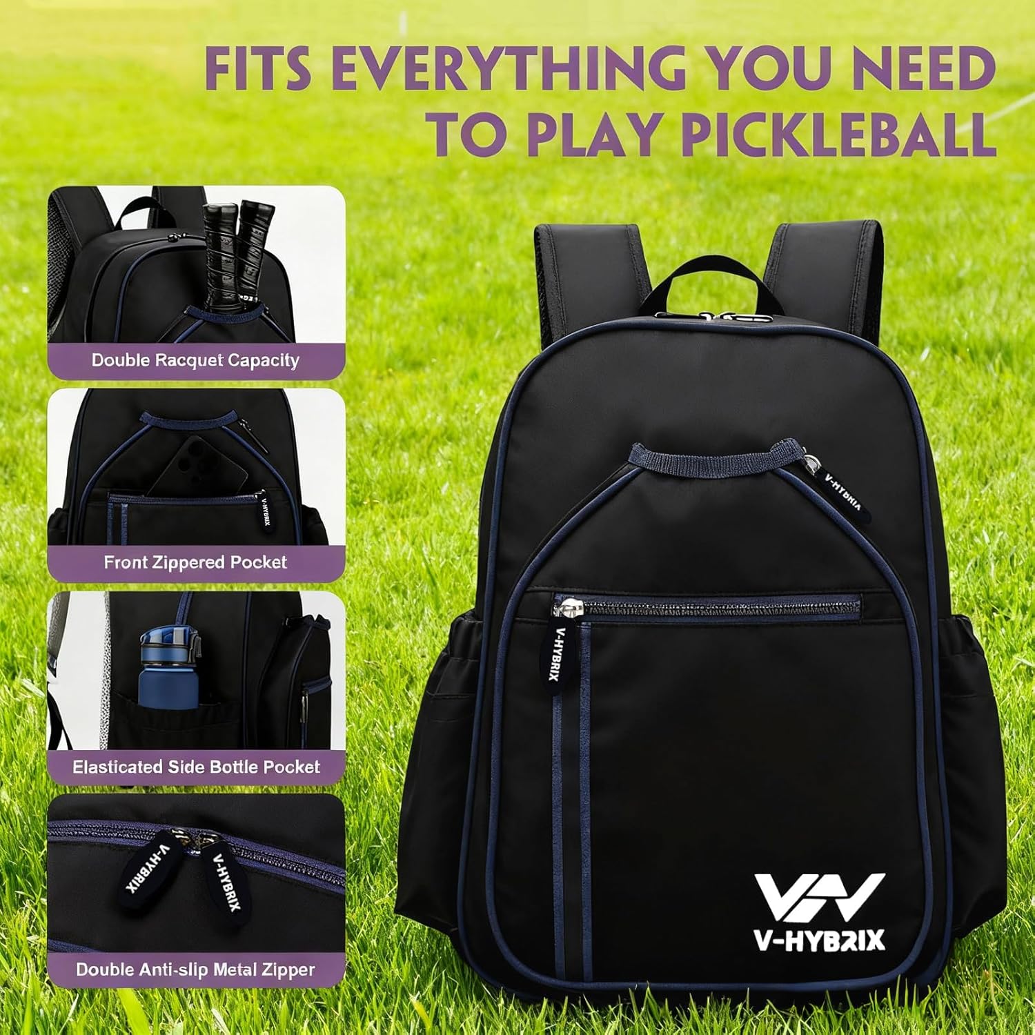 VHYBRIX Bolsas de pickleball, mochila impermeable de lujo de 30 lit...