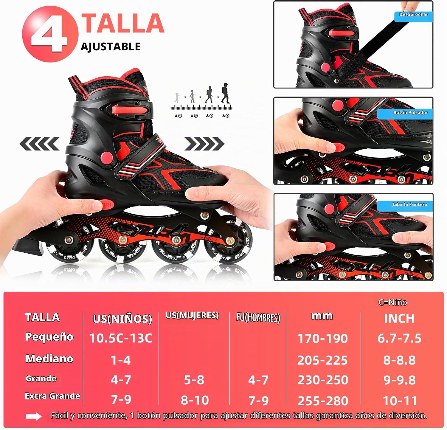 2PM SPORTS - Patines en línea ajustables Torinx verde para niños, p...