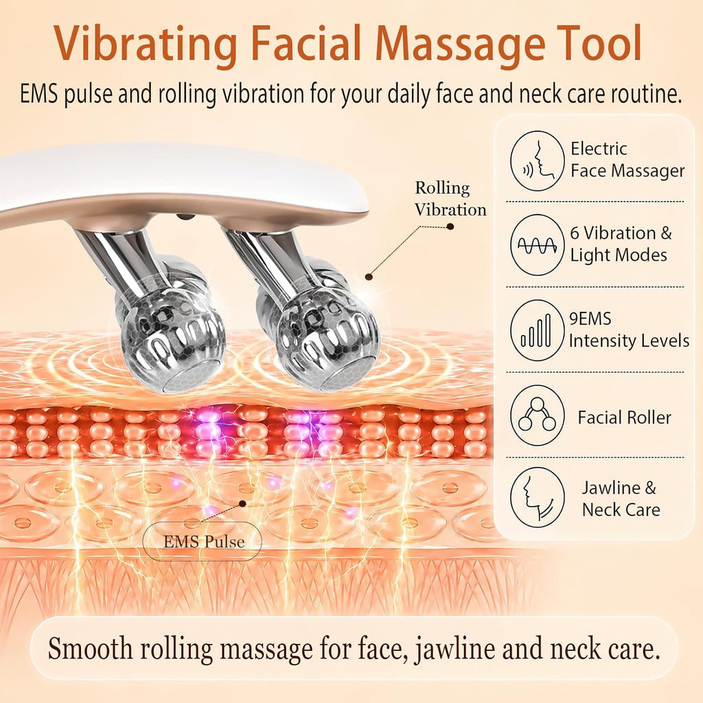 SZMDLX Herramienta de masajeador facial inalámbrico, rodillo facial...