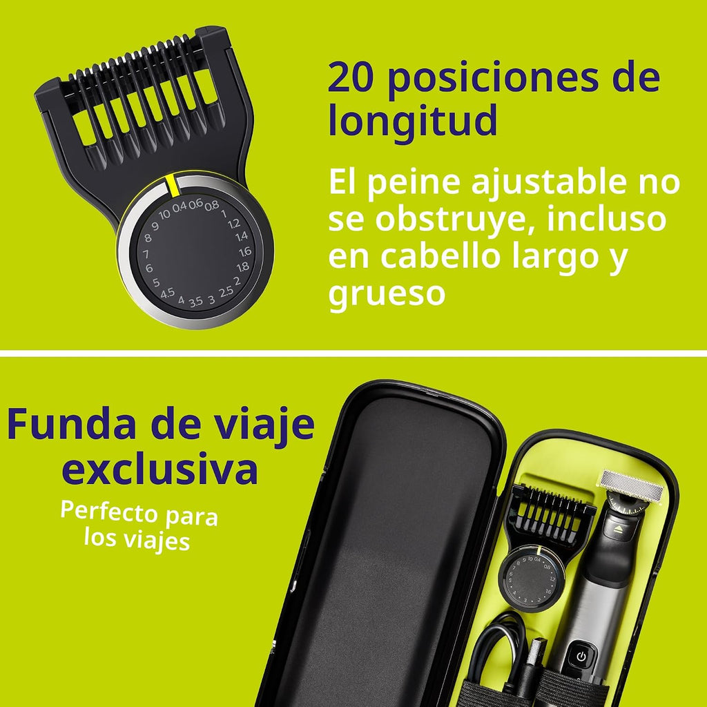 Norelco Philips OneBlade 360 Pro Face + Body, recortadora de barba...