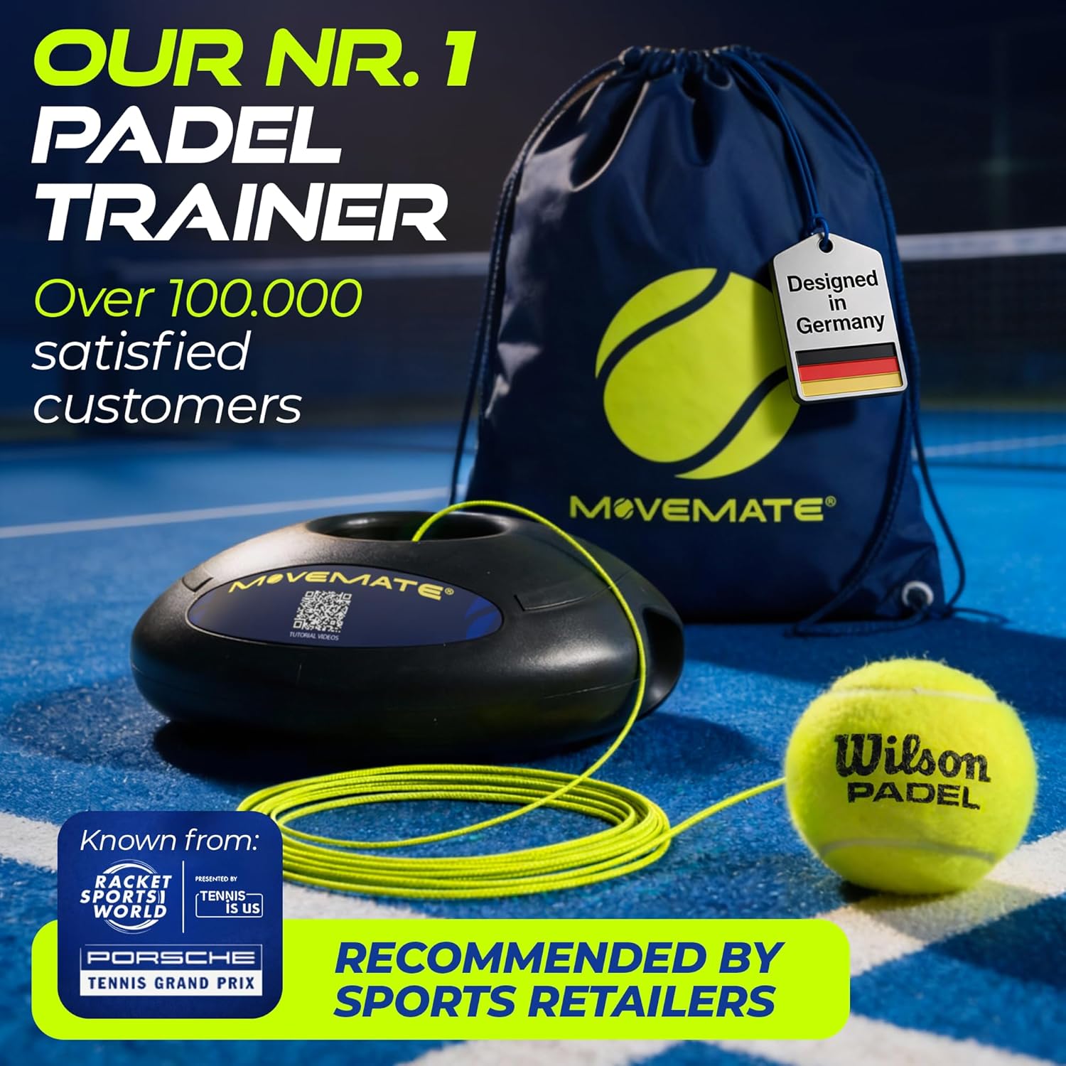 MOVEMATE Wilson® Dispositivo de Entrenamiento de Pádel Tenis con Pe...