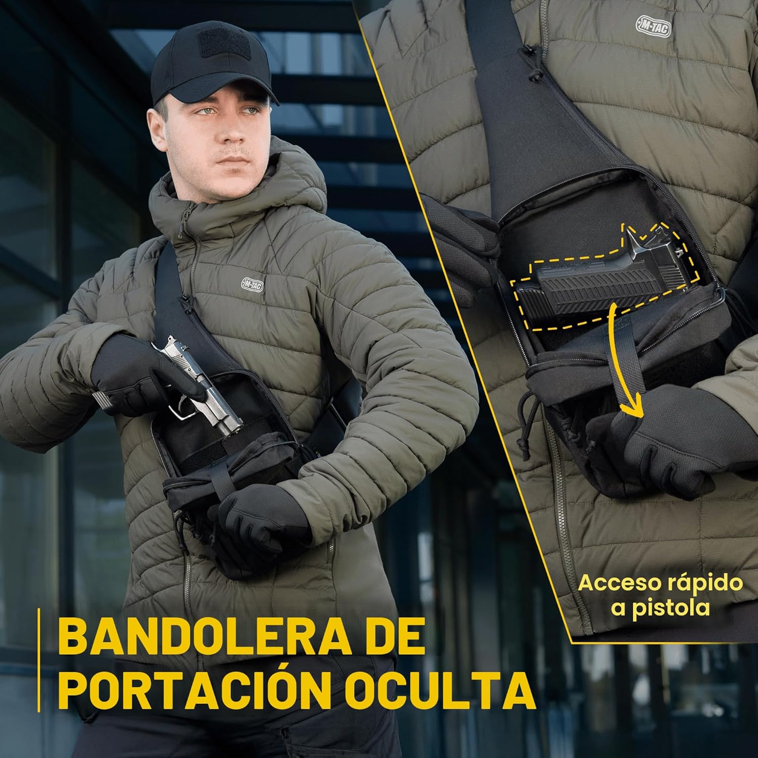 M-Tac CCW - Bolsa de bandolera para hombres y mujeres - Bolso tácti...