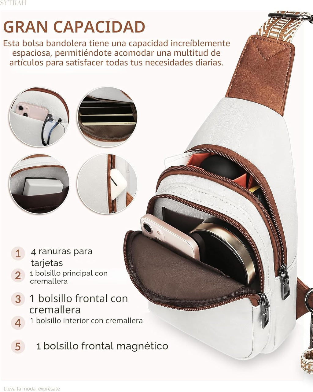 SYTRAH Bolsas cruzadas antirrobo para mujer, bolsa de viaje RFID, b...