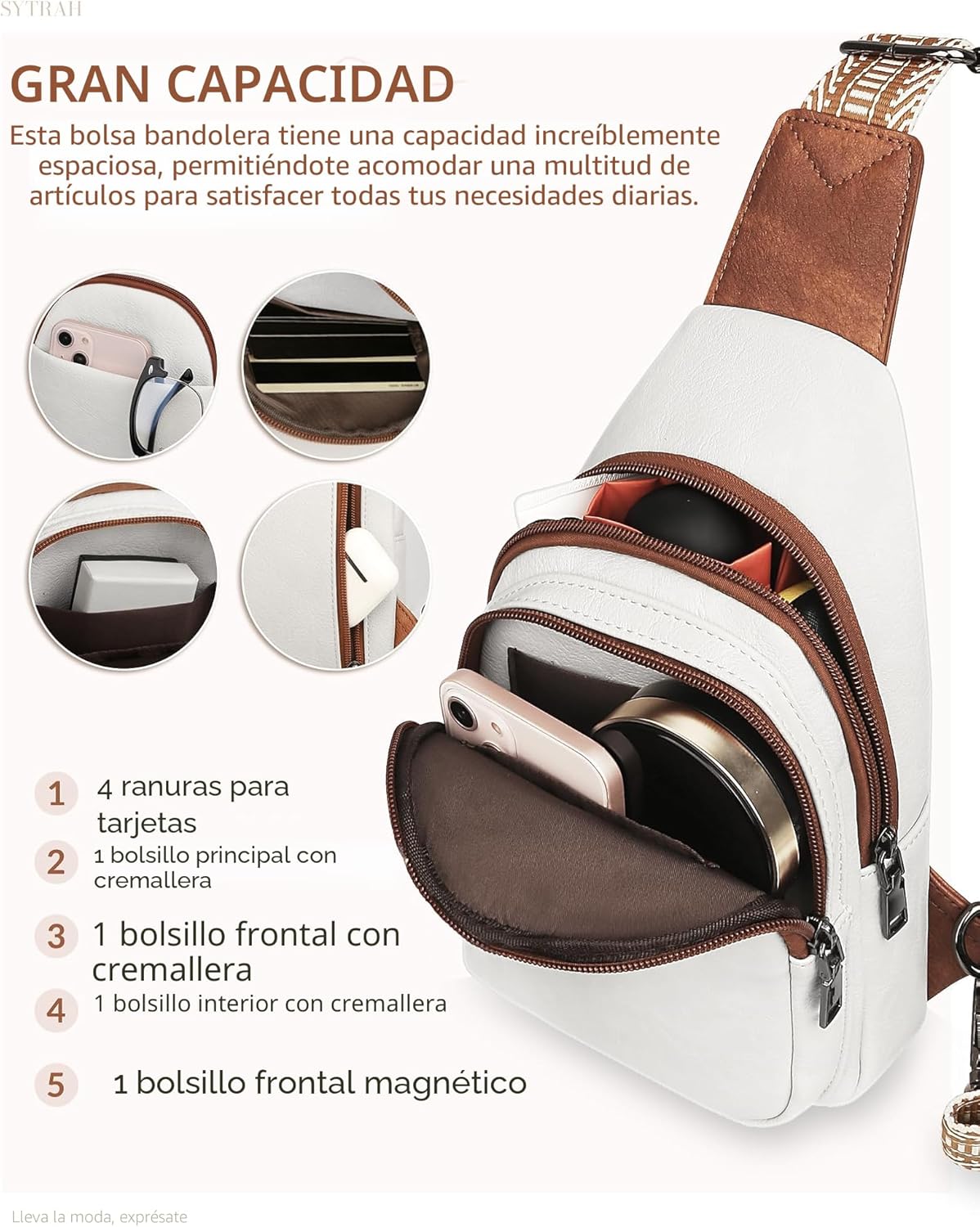 SYTRAH Bolsas cruzadas antirrobo para mujer, bolsa de viaje RFID, b...
