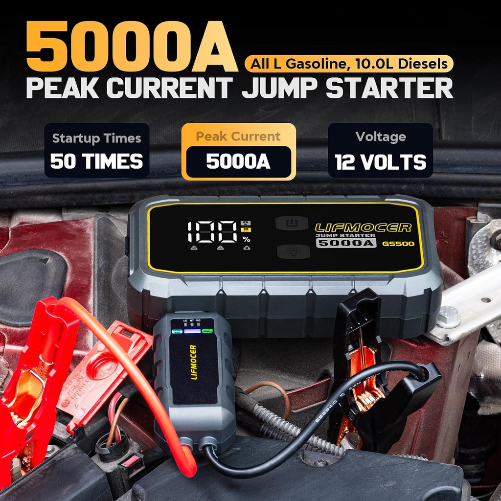 LIFMOCER GS500 Arrancador de Automóvil - Arrancador de Batería de A...