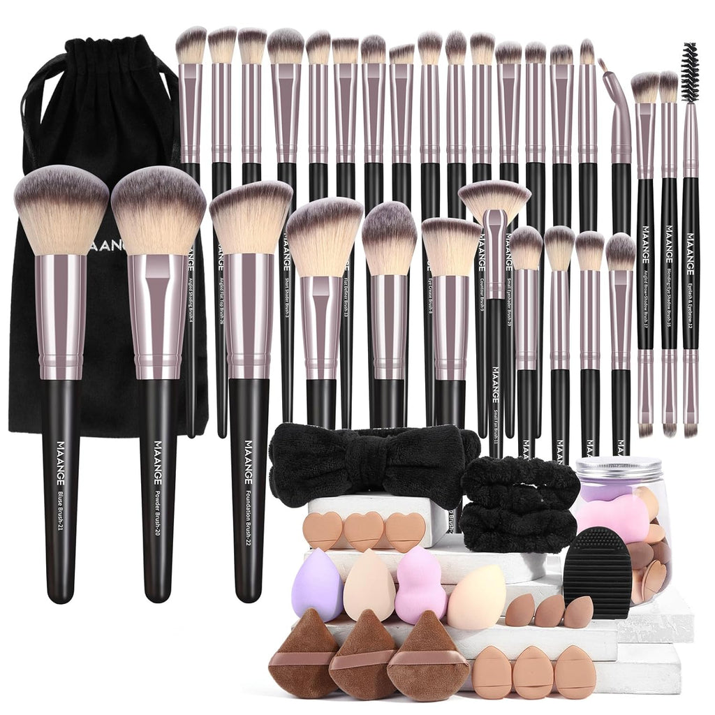 MAANGE Juego de 51 brochas de maquillaje, juego de herramientas de...