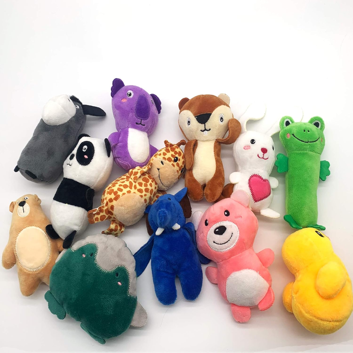 Jalousie Paquete de 12 juguetes de peluche para perros, juguetes ma...