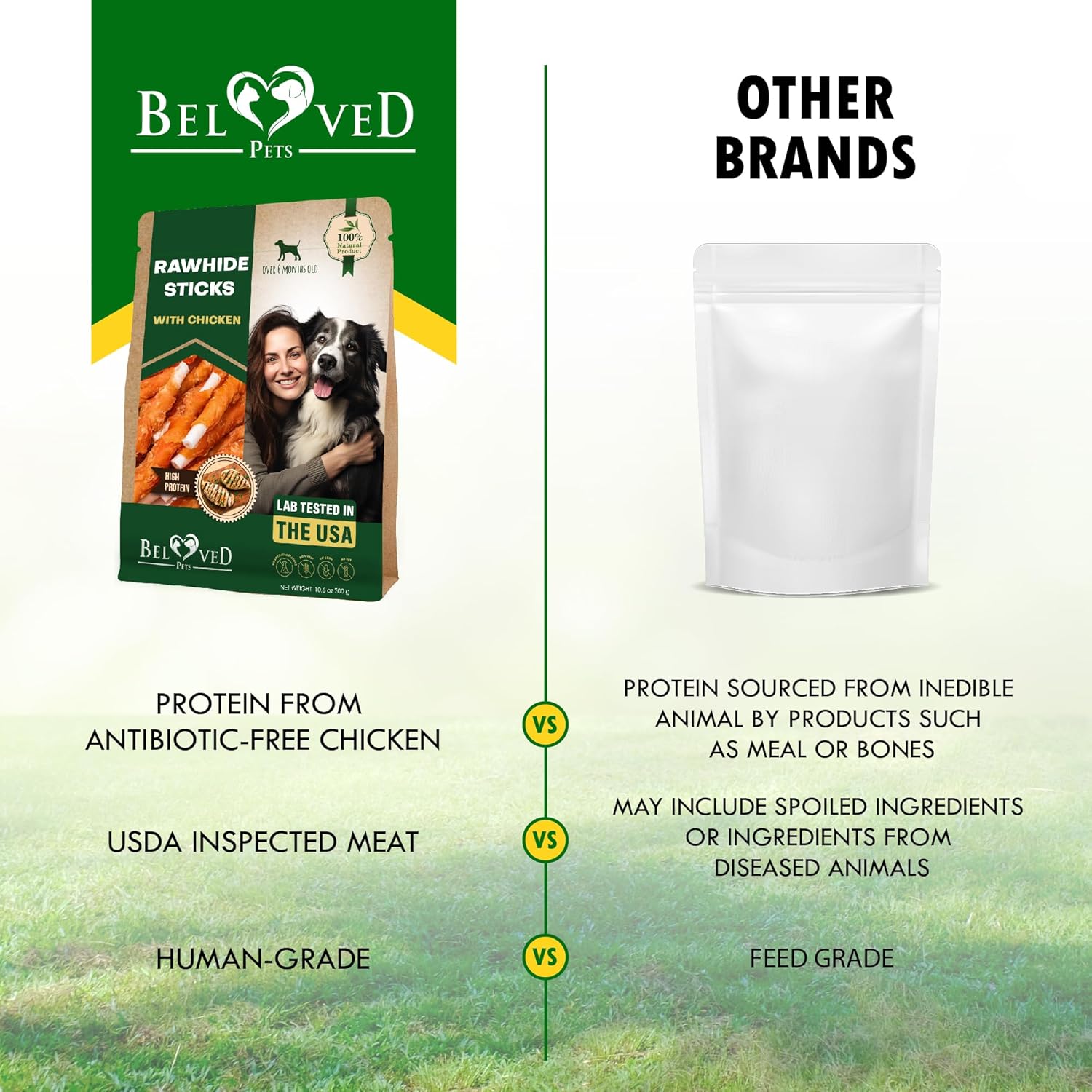 Beloved Pets Golosinas para perros y pollo envuelto de cuero crudo...