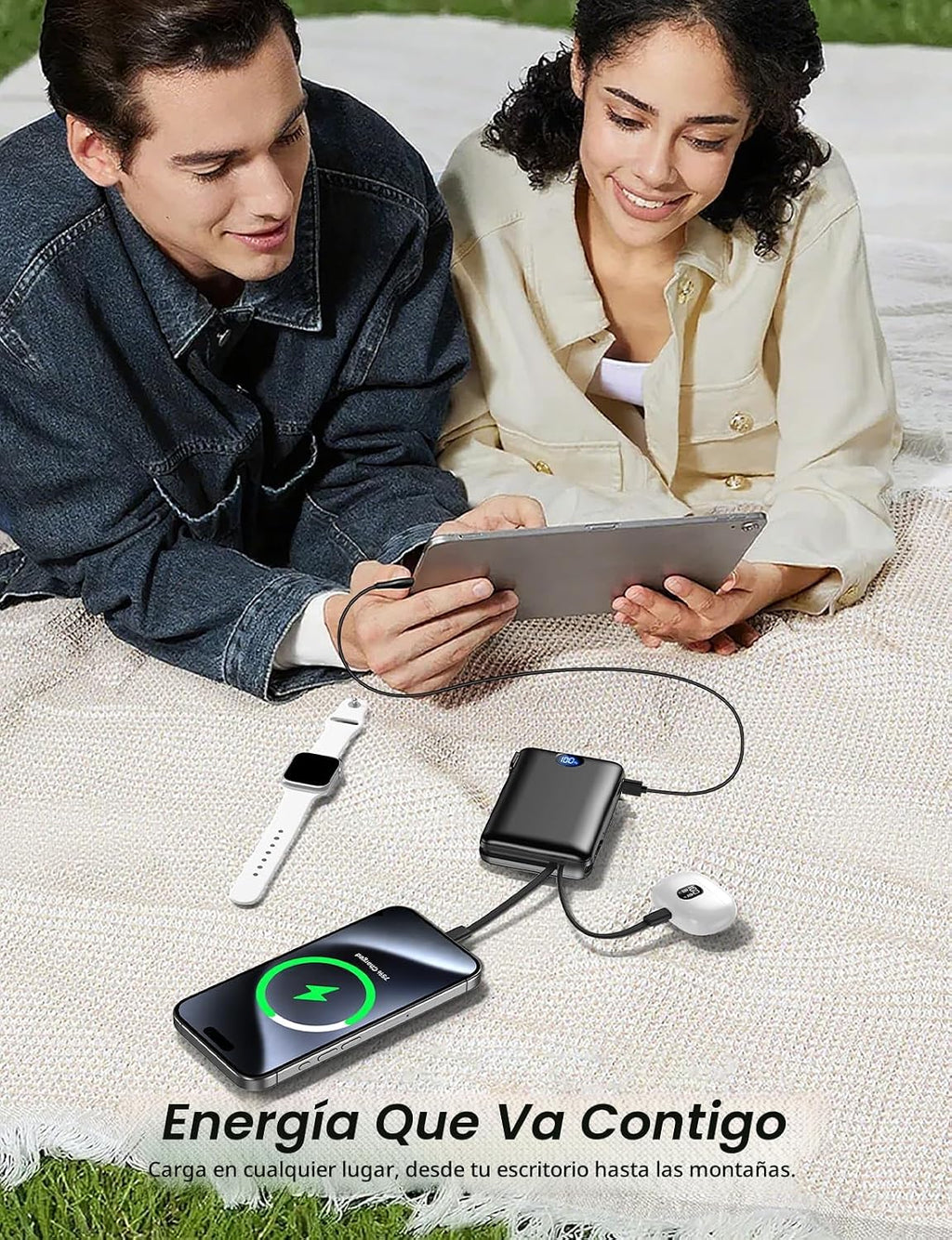 Cargador portátil de 50000 mAh de gran capacidad, enchufe de pared...