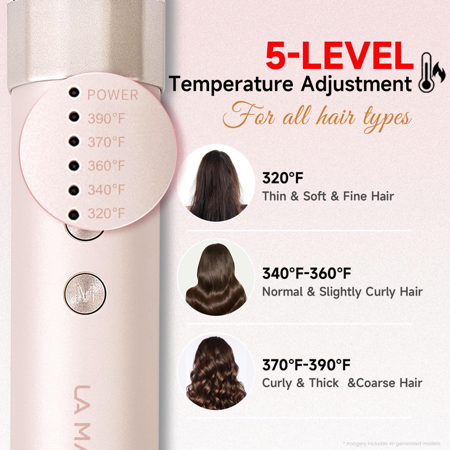 LA MAESII Cepillo alisador de cabello 2 en 1 para mujer, peine alis...