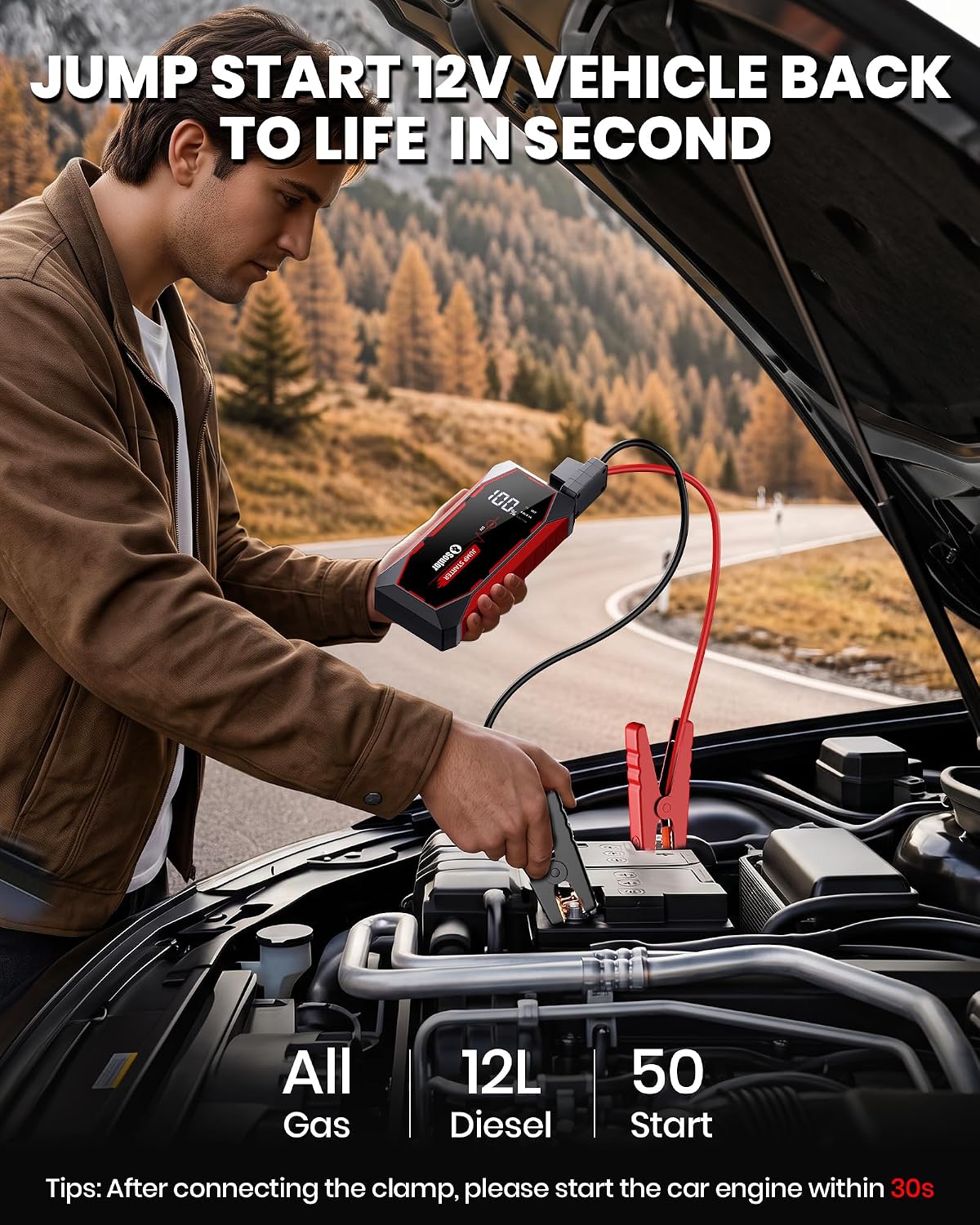 Soulor Jump Starter 7000A Paquete de baterías de arranque de coche...