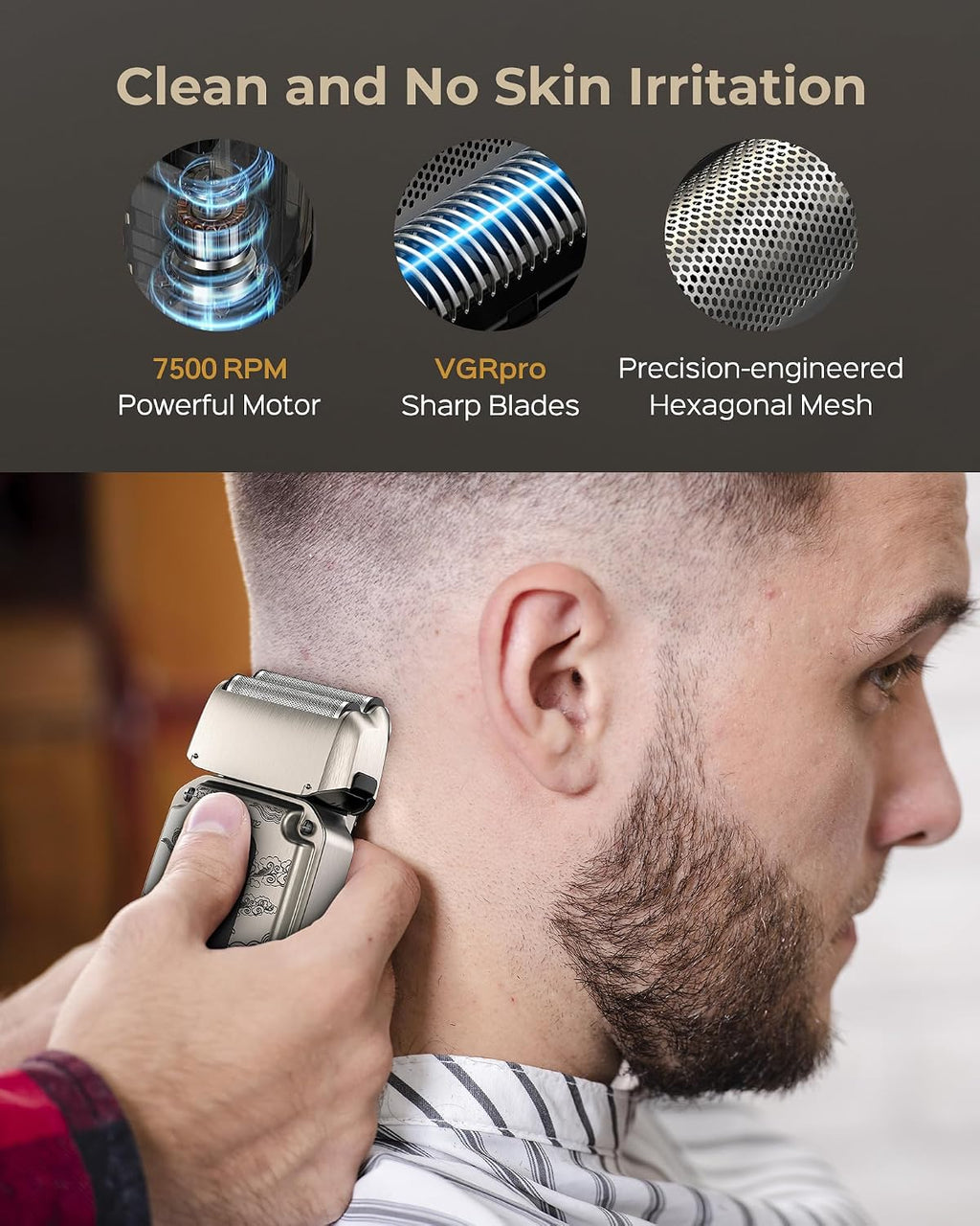 VGRPRO Juego de cortapelos y recortadora para hombres profesionales...