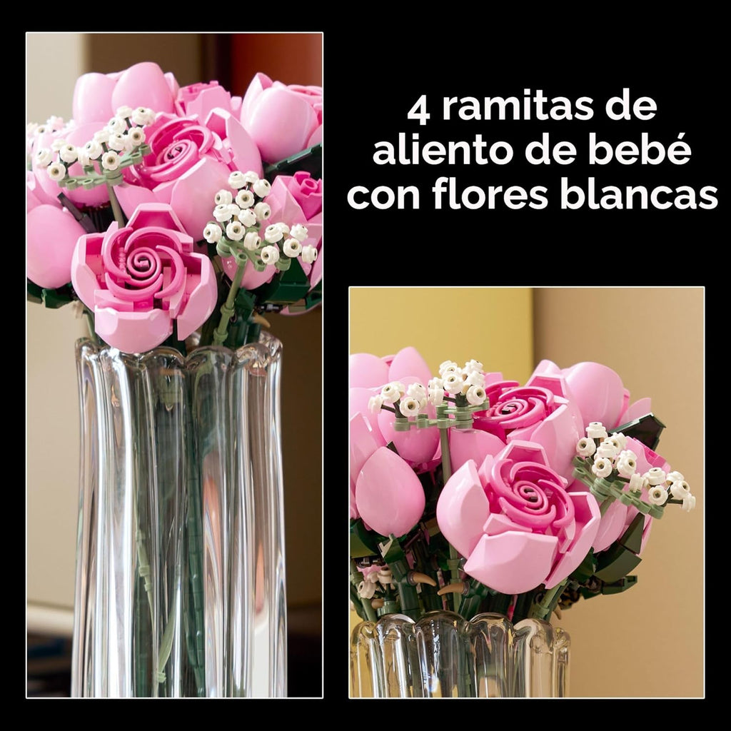 LEGO Botanicals 10374 - Ramo de rosas artificiales, bloques de cons...
