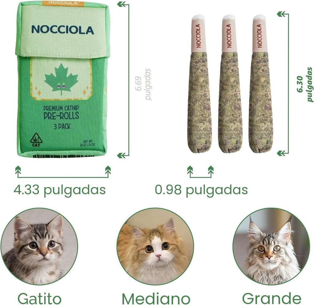 Nocciola Paquete de 3 juguetes de hierba gatera para gatos, diverti...