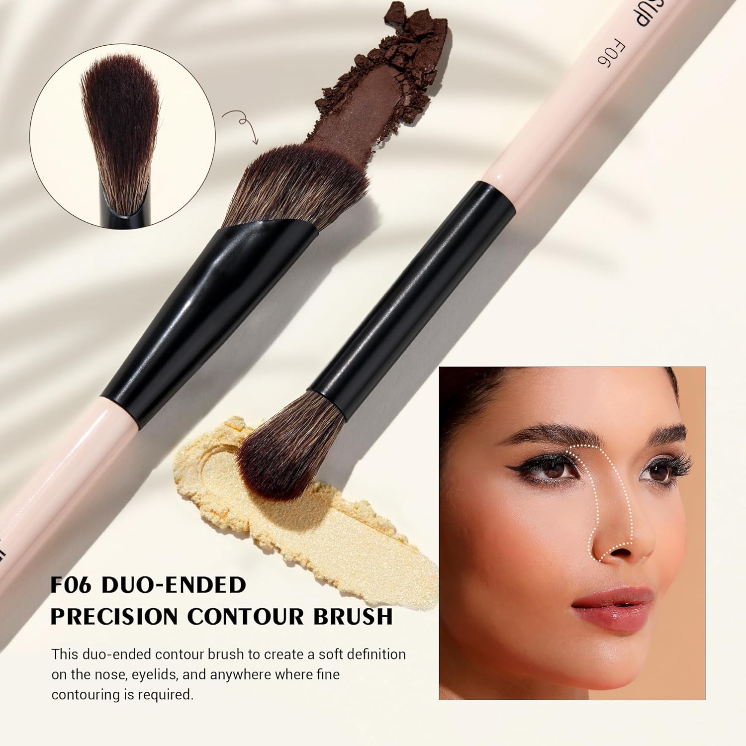 Jessup brochas de maquillaje 5 piezas, juego de brochas de ojos de...