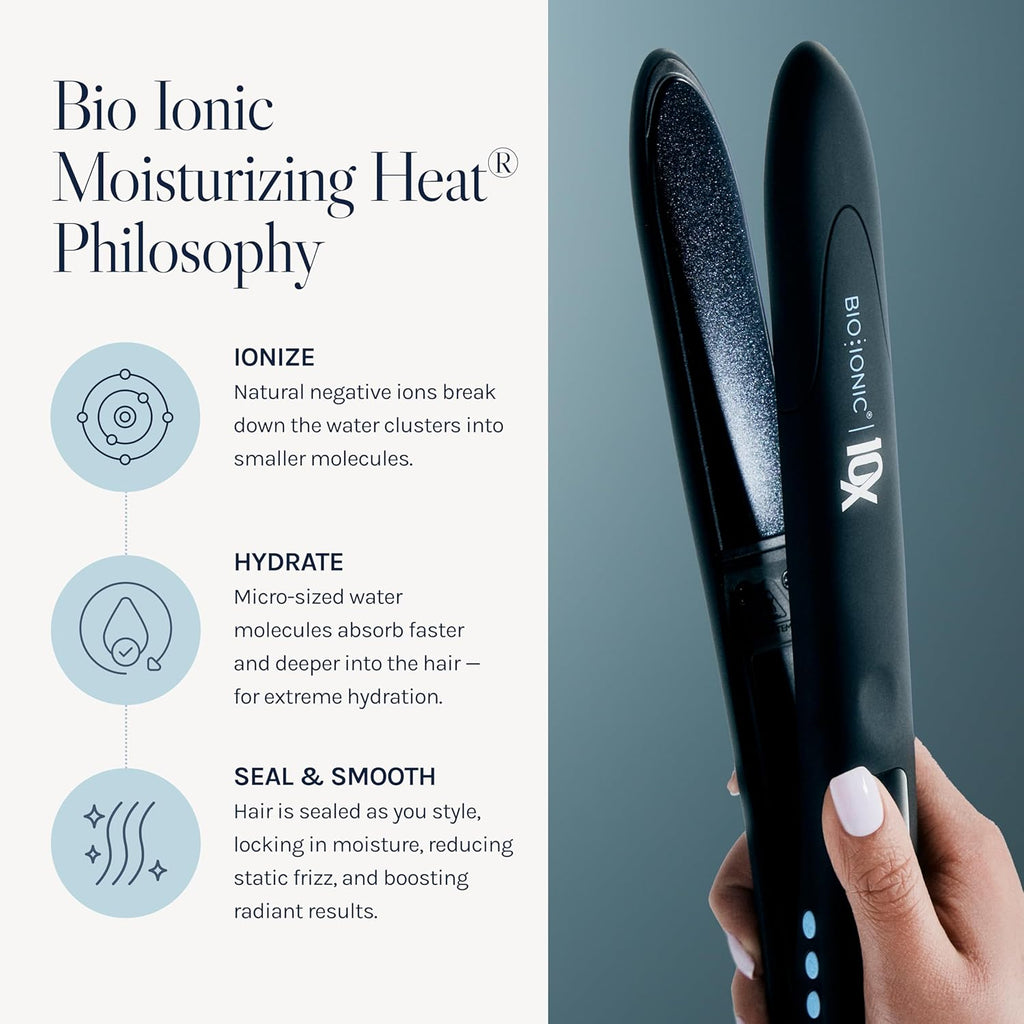 Bio Ionic 10X Plancha Alisadora, Plancha para el Cabello con Placas...