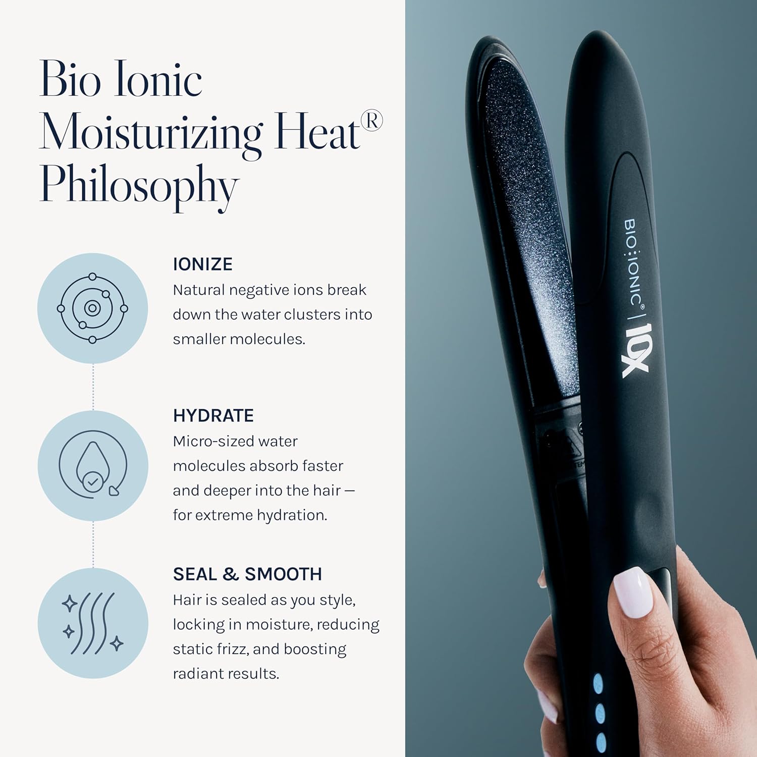 Bio Ionic 10X Plancha Alisadora, Plancha para el Cabello con Placas...