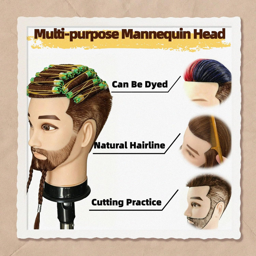 Czrleaty Cabeza de maniquí de cabello humano para peinar el cabello...