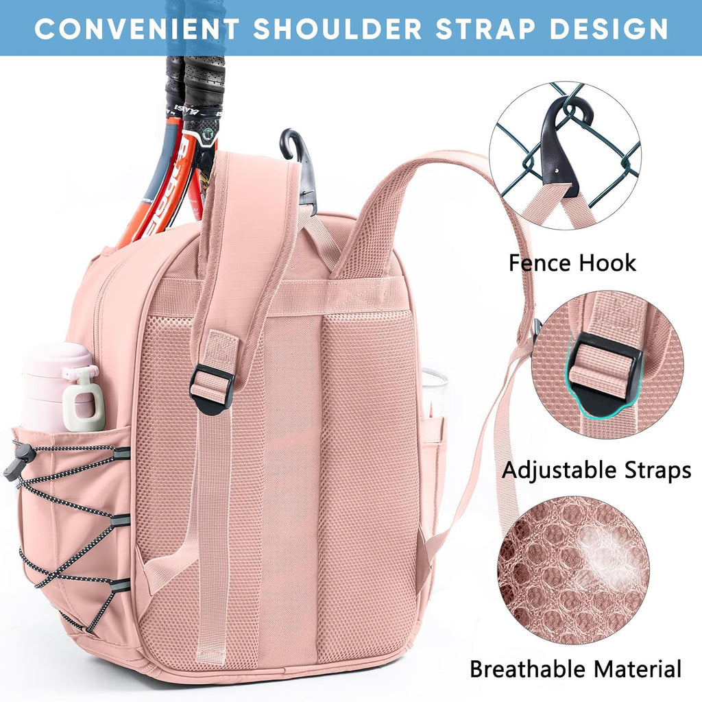 SPORJET Mochila de Tenis con Soporte para 2 Raquetas, Bolsa de Raqu...