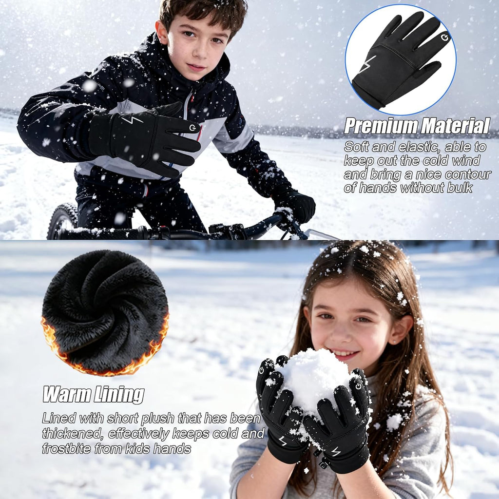 YukiniYa - Guantes de invierno para niños y niñas, térmicos, compat...