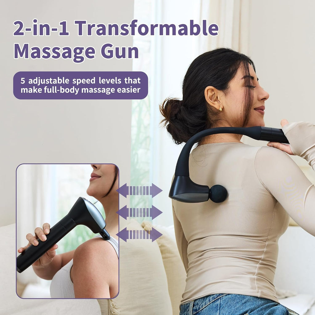 CAREKING 2-en-1 Pistola de Masaje Muscular Desmontable de Tejido Pr...