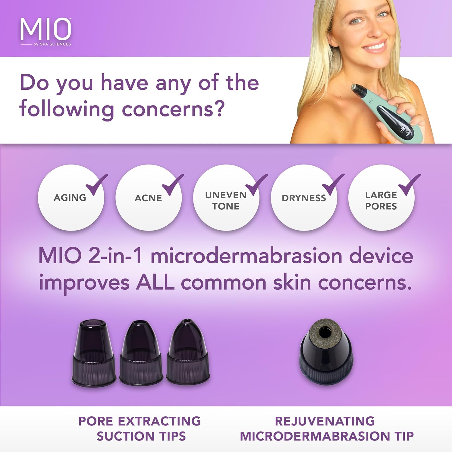 Spa Sciences MIO Diamond Microdermabrasion - Removedor de puntos ne...
