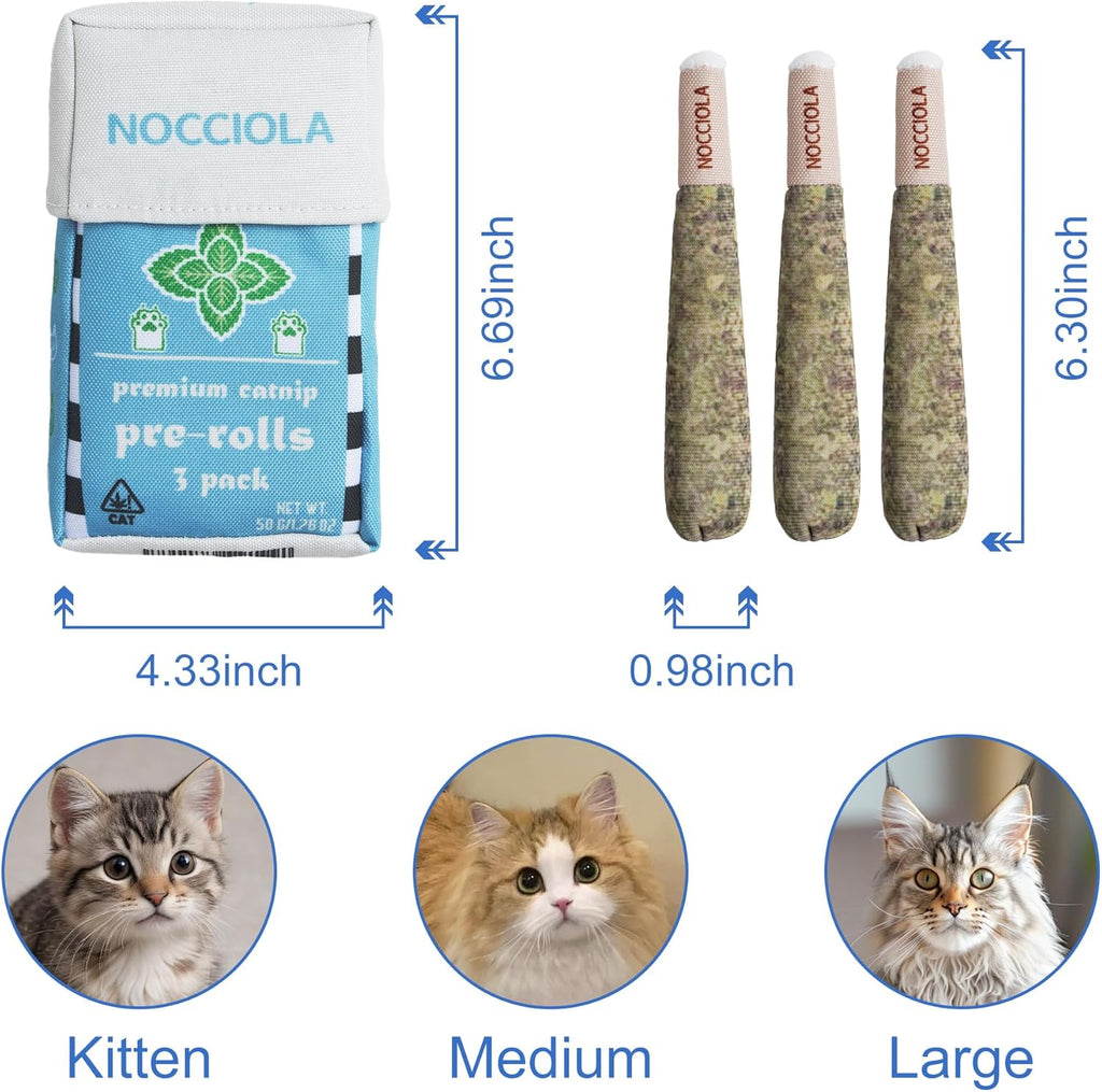 Nocciola Paquete de 3 juguetes de hierba gatera para gatos, diverti...