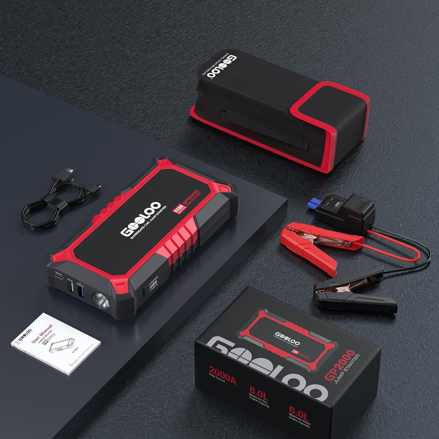 GOOLOO Nuevo Arrancador de Batería GP2000, 12V 2000A Arrancador de...