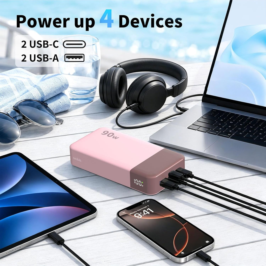 NOBIS Banco de energía de 90 W, 20,000 mAh, cargador portátil para...