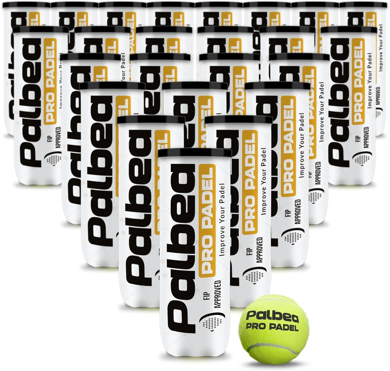 Pelotas de pádel Palbea PRO. 6\/12\/24 Tubos de 3 Pelotas de Pádel...